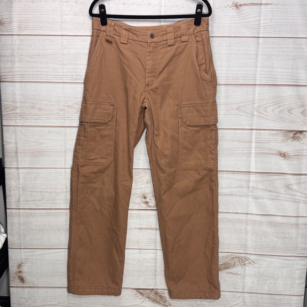 Duluth Trading Co Fire Fleece Lined Cargo Work Pants Brown 32x32
